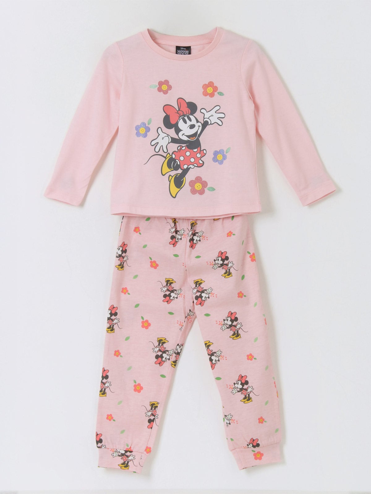 PIJAMA NIÑA MINNIE LARGO ROSADO - 1