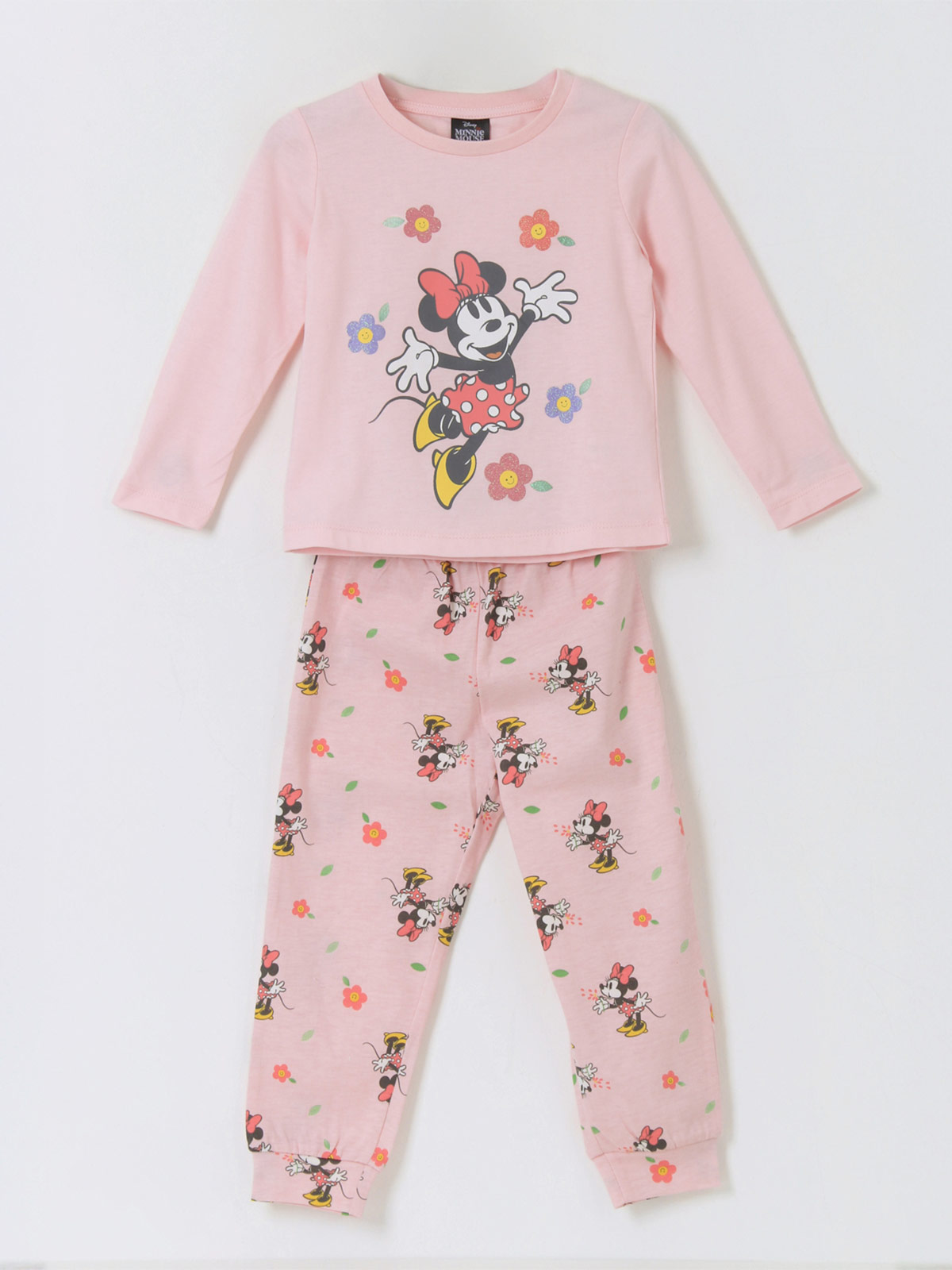 PIJAMA NIÑA MINNIE LARGO ROSADO - 1