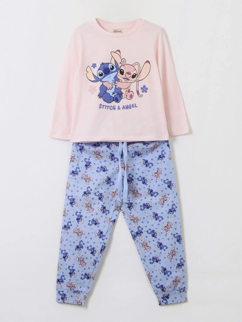 DISNEY PIJAMA NIÑA LILO & STITCH LARGO ROSADO