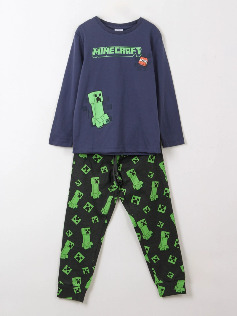 PIJAMA NIÑO MINECRAFT LARGO AZUL - 1