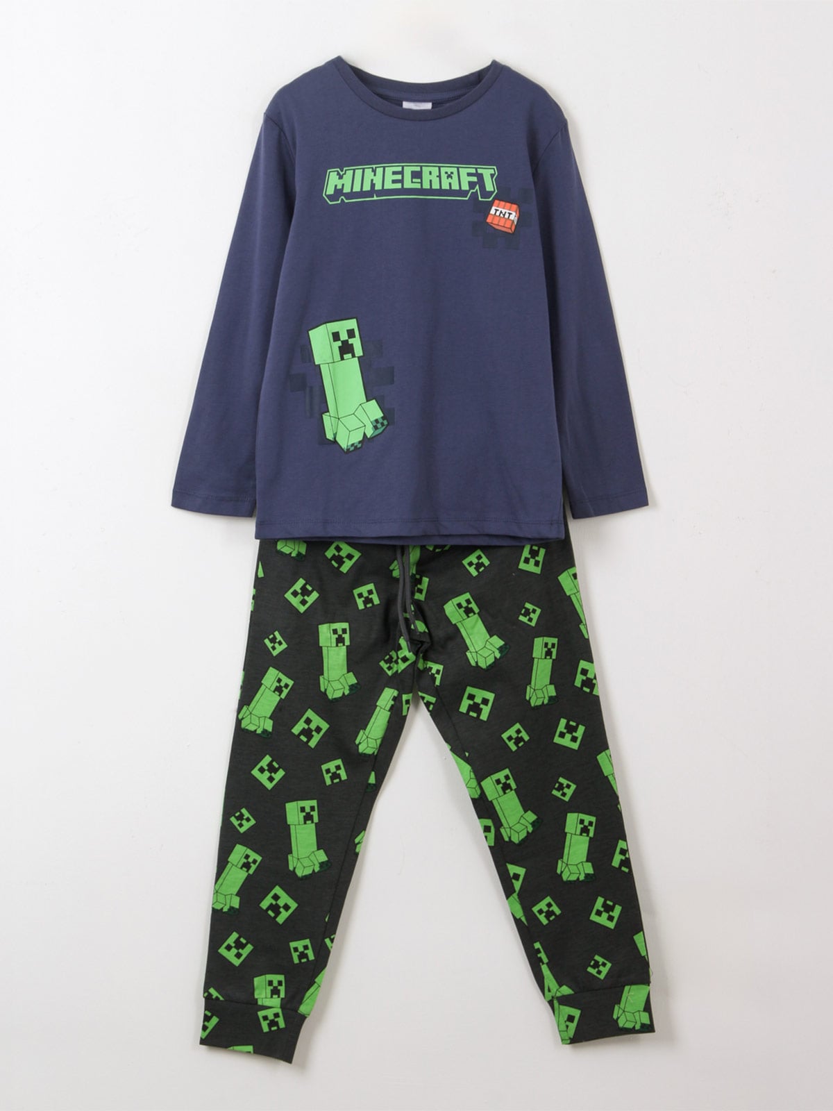 PIJAMA NIÑO MINECRAFT LARGO AZUL - 1