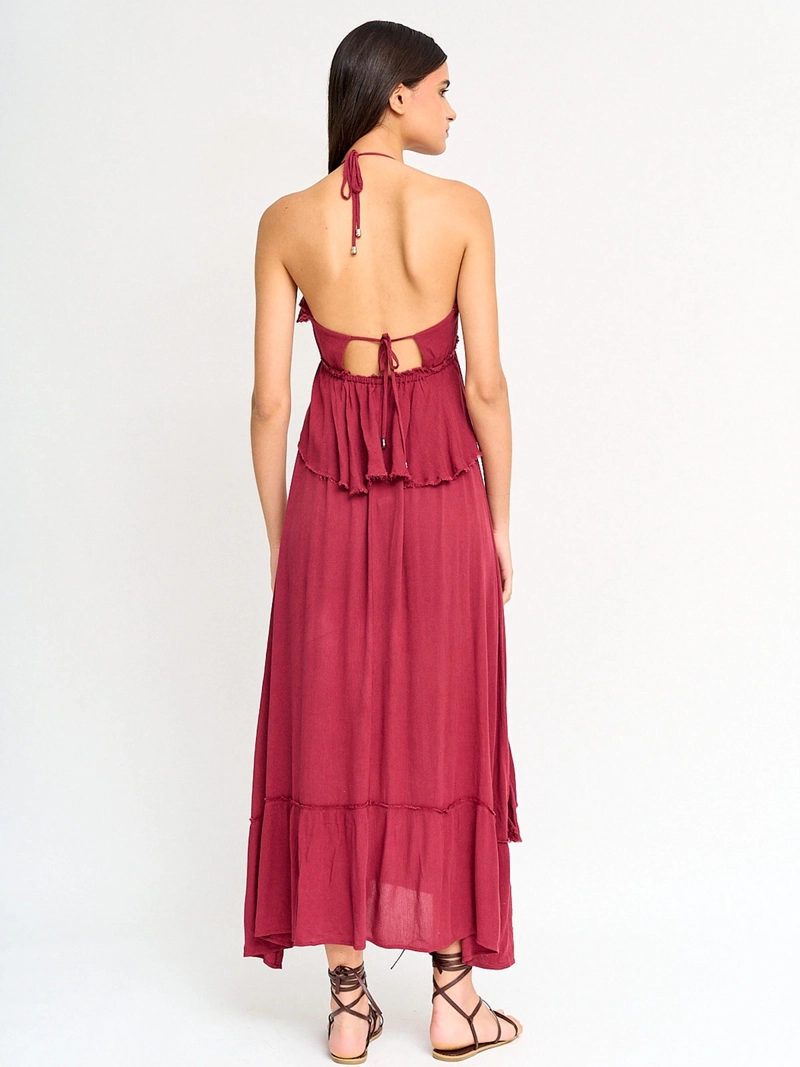 VESTIDO MUJER INDEX LARGO VOLANTES - 4