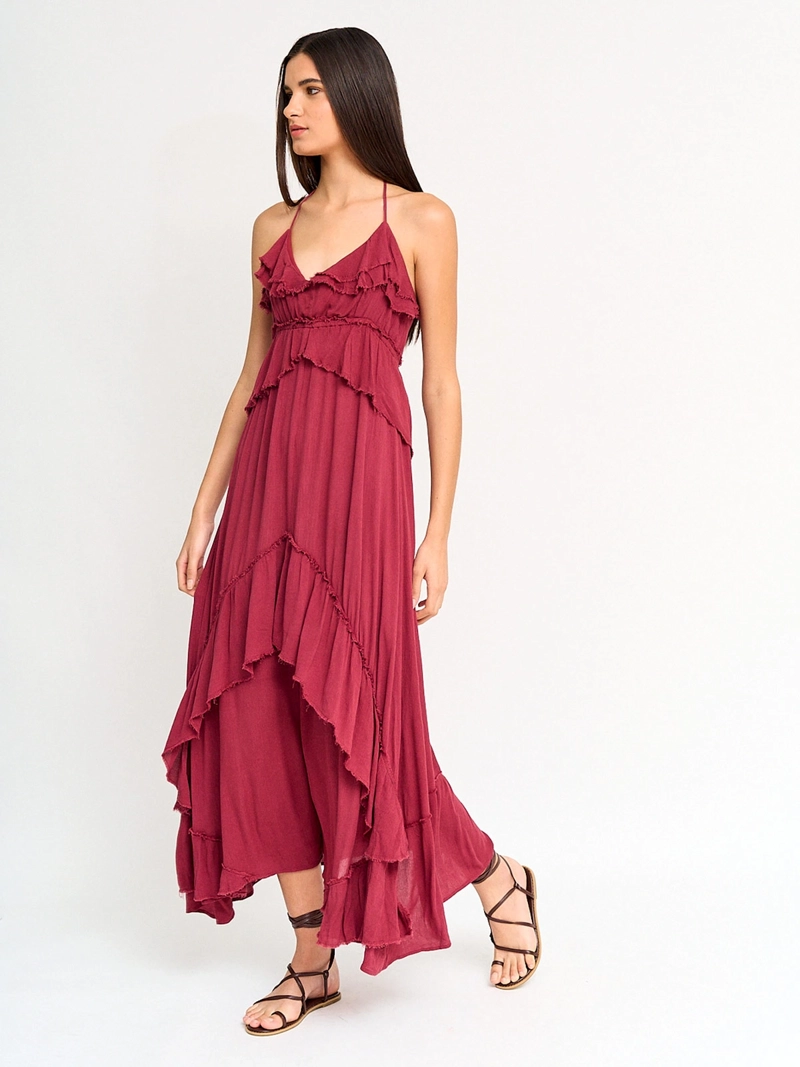 VESTIDO MUJER INDEX LARGO VOLANTES - 3
