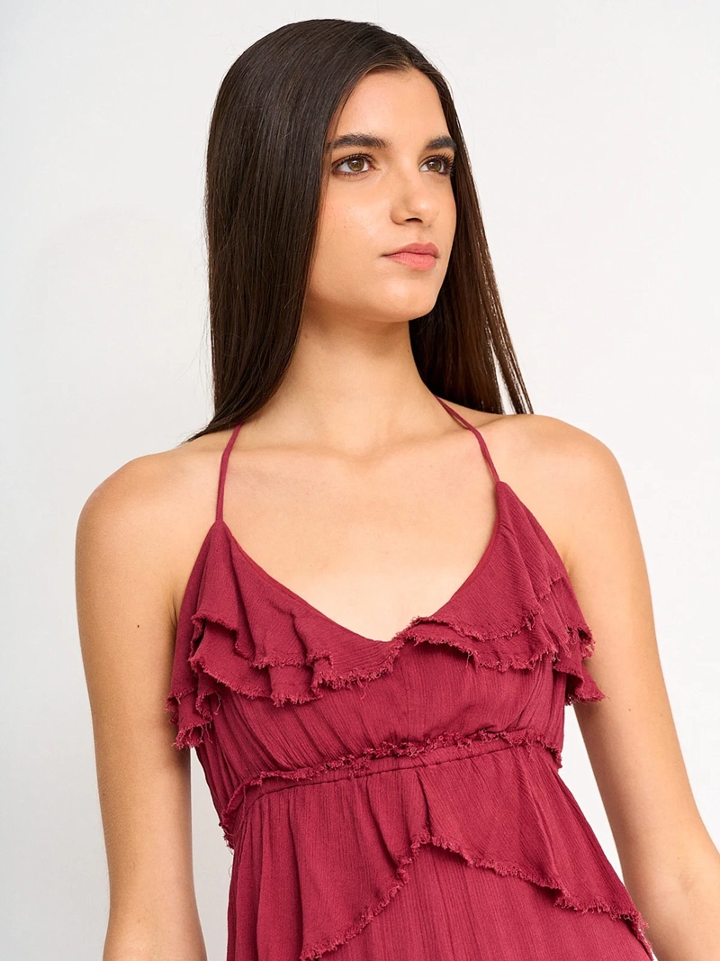 VESTIDO MUJER INDEX LARGO VOLANTES - 5