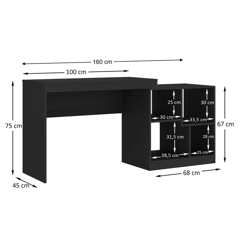ESCRITORIO ALTAVISION HO-2904 NEGRO - 3