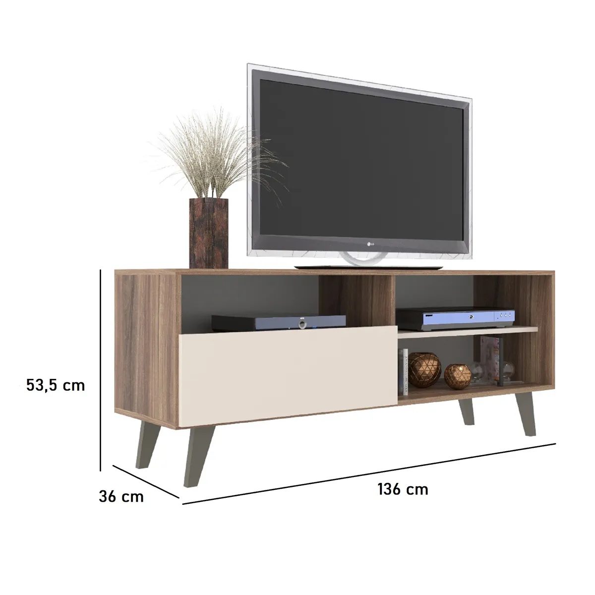 RACK TV ALTAVISION DETROIT 55" CAFÉ/BLANCO - 3