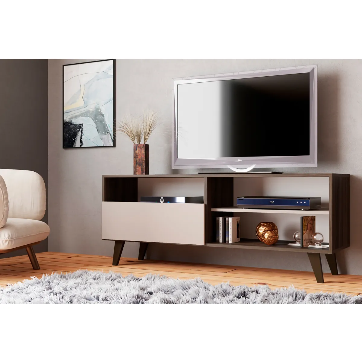 RACK TV ALTAVISION DETROIT 55" CAFÉ/BLANCO - 5