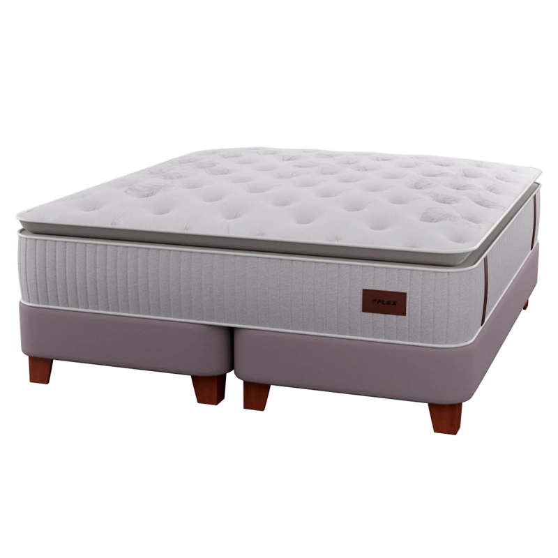 CAMA EUROPEA FLEX HERITAGE BOX 2 PLAZAS GRIS - 1
