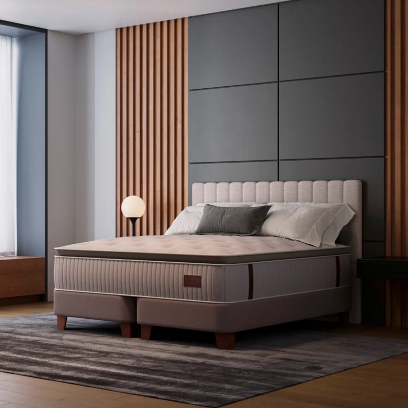 CAMA EUROPEA FLEX HERITAGE BOX 2 PLAZAS GRIS - 6