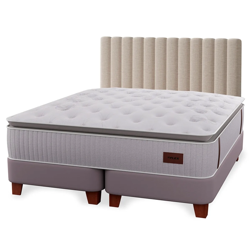 CAMA EUROPEA FLEX HERITAGE BOX 2 PLAZAS + RESPALDO TUBULAR - 1