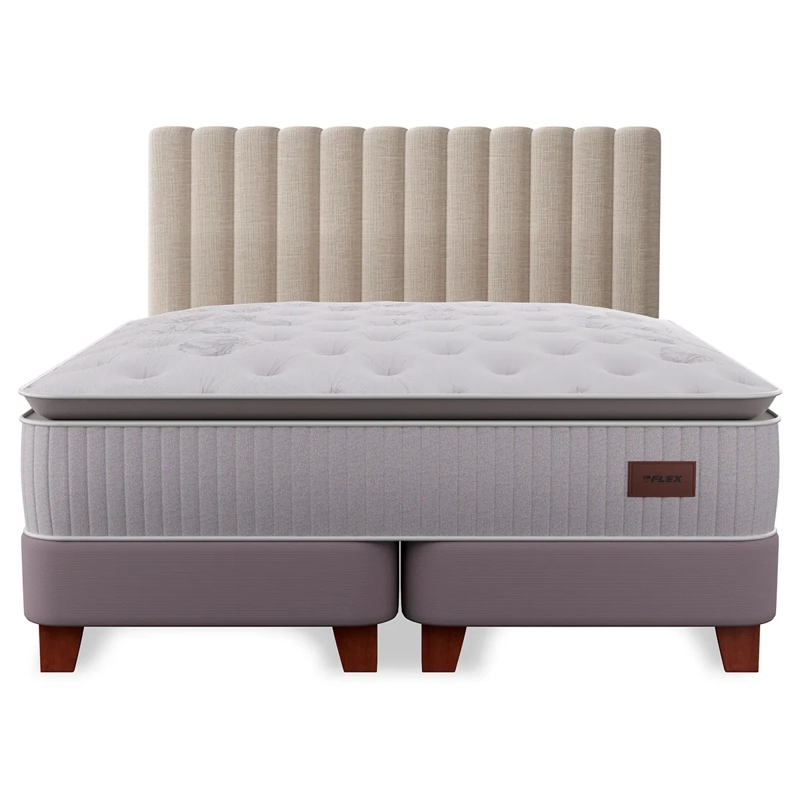 CAMA EUROPEA FLEX HERITAGE BOX 2 PLAZAS + RESPALDO TUBULAR - 2