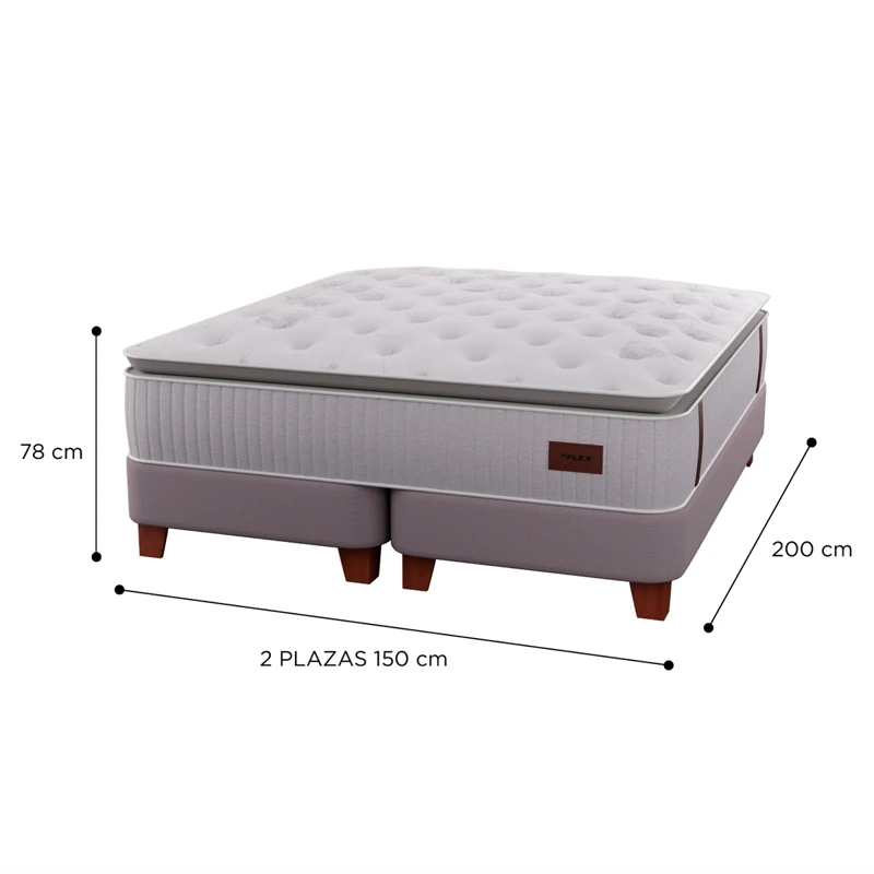 CAMA EUROPEA FLEX HERITAGE BOX 2 PLAZAS + RESPALDO TUBULAR - 6