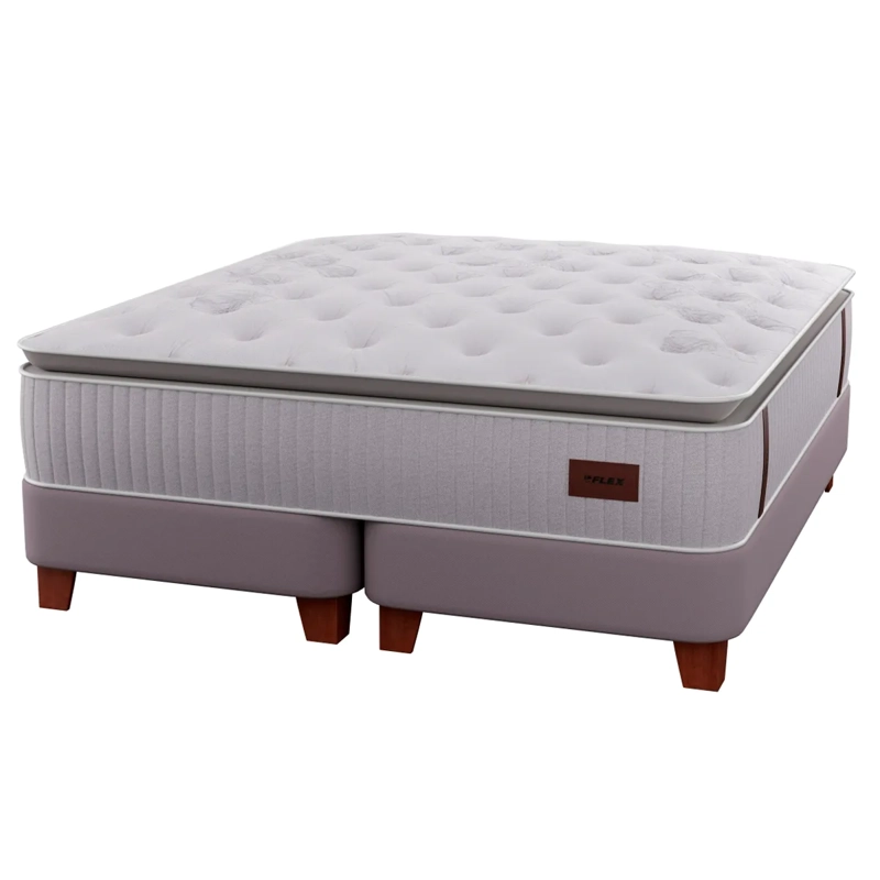 CAMA EUROPEA FLEX HERITAGE BOX SÚPER KING GRIS - 1