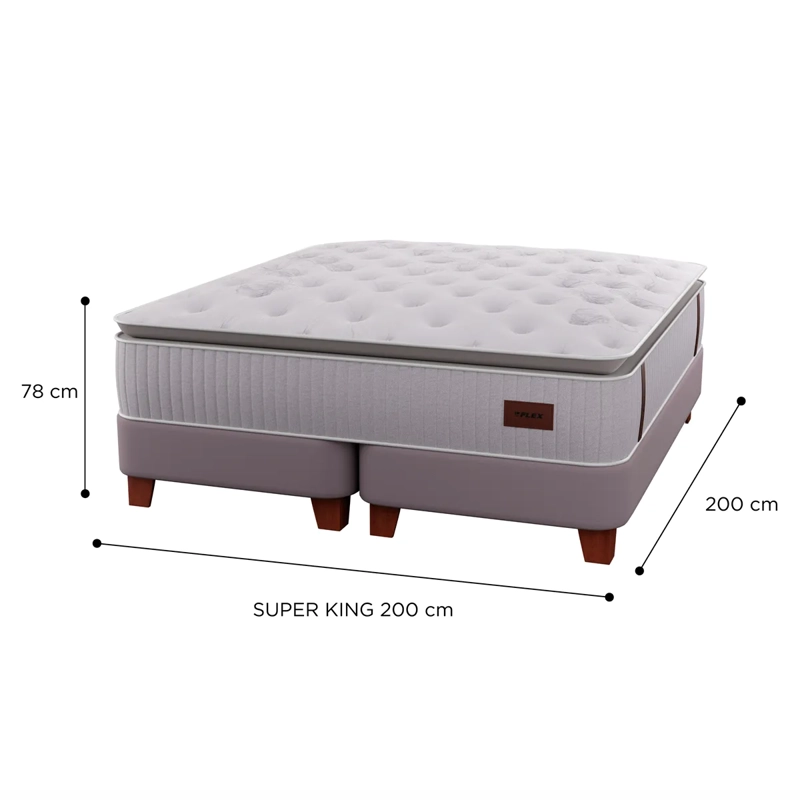 CAMA EUROPEA FLEX HERITAGE BOX SÚPER KING GRIS - 5
