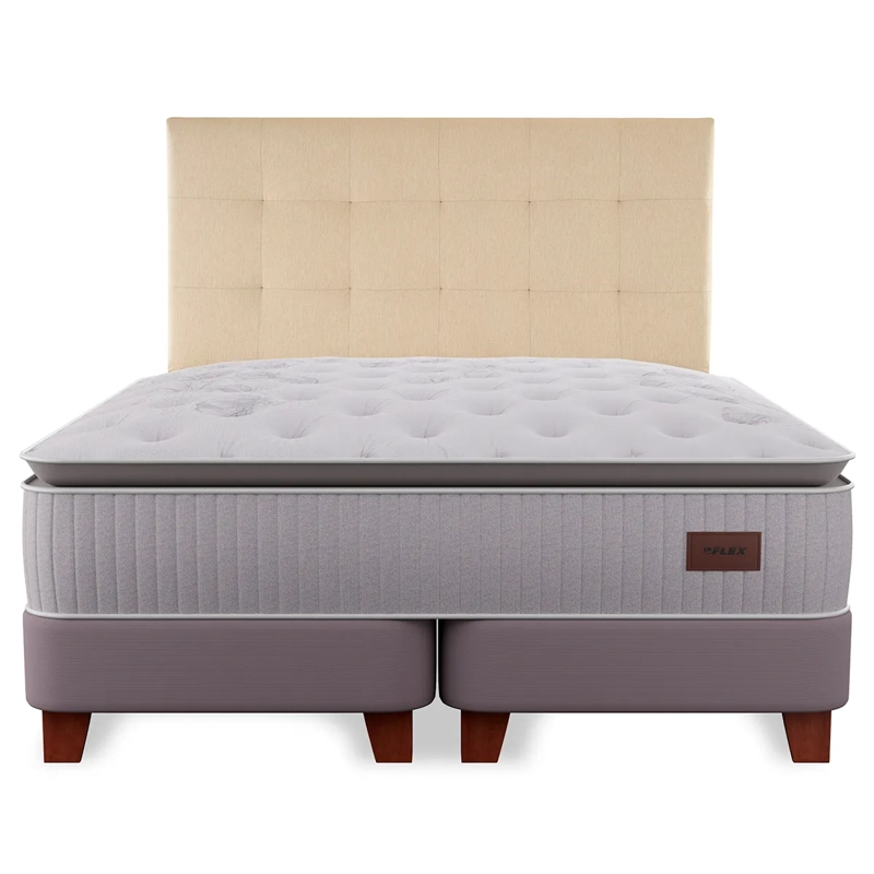 CAMA EUROPEA FLEX HERITAGE BOX KING + RESPALDO CRUDO - 2