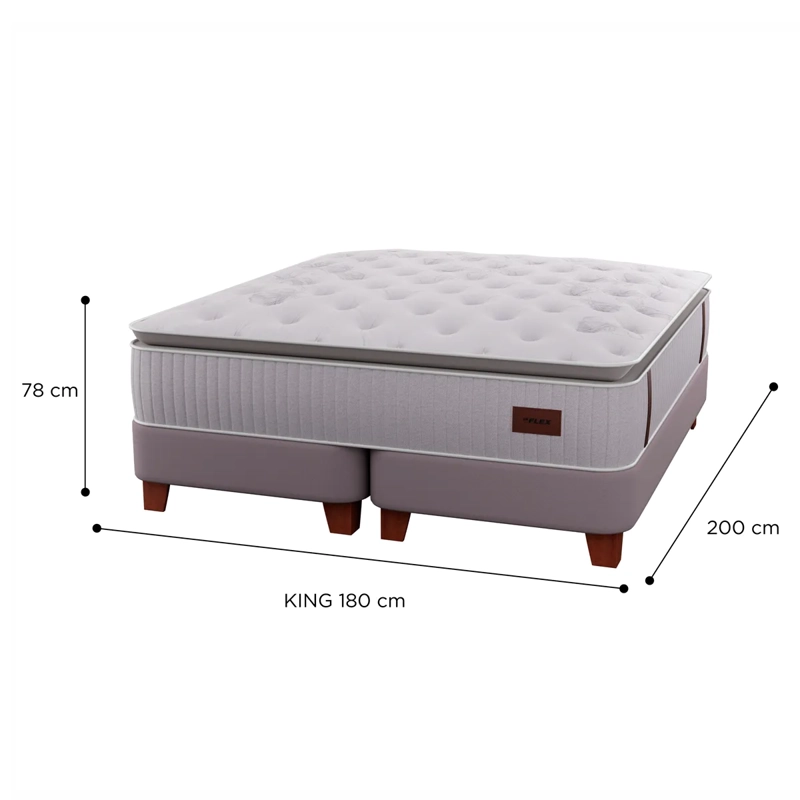 CAMA EUROPEA FLEX HERITAGE BOX KING + RESPALDO CRUDO - 5