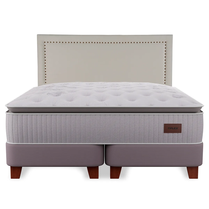 CAMA EUROPEA FLEX HERITAGE BOX KING + RESPALDO TACHAS - 2