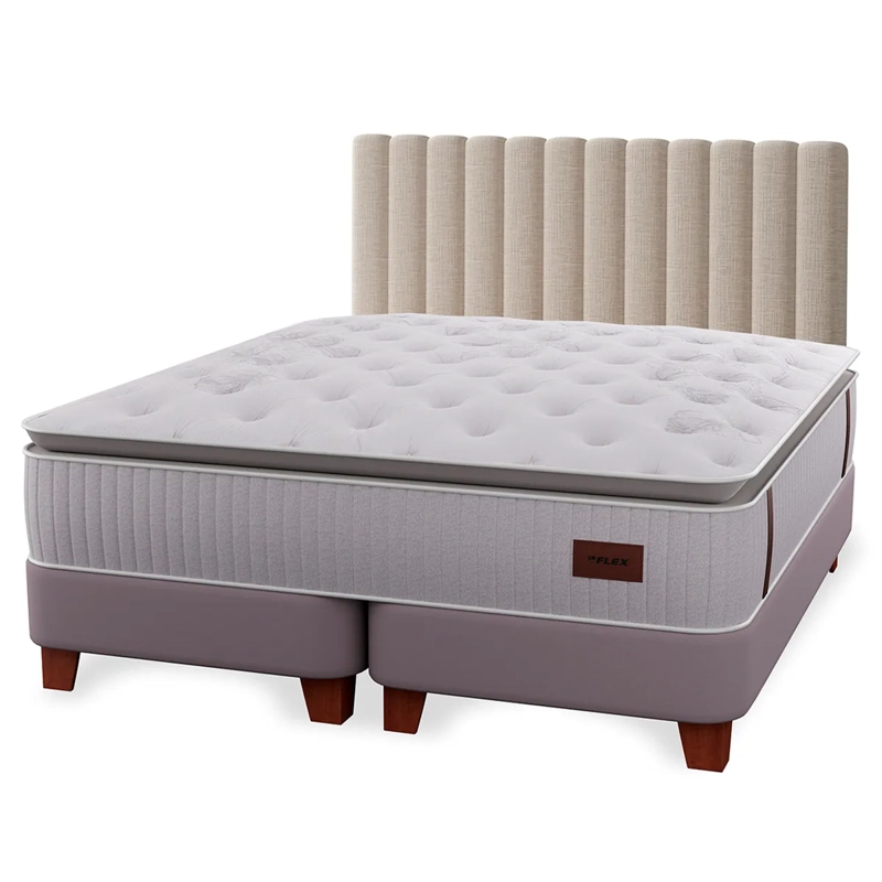 CAMA EUROPEA FLEX HERITAGE BOX KING + RESPALDO TUBULAR - 1