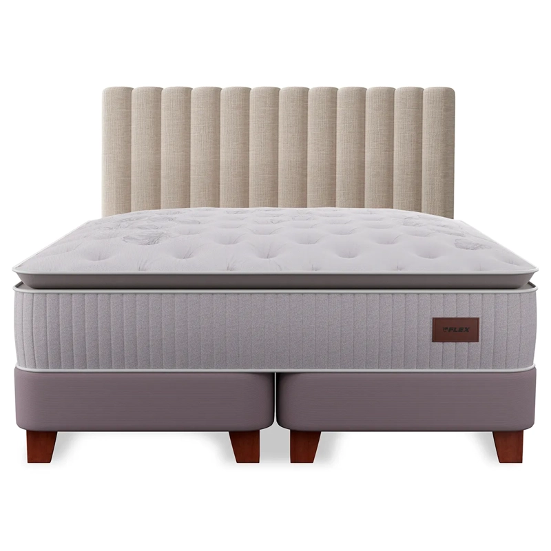 CAMA EUROPEA FLEX HERITAGE BOX KING + RESPALDO TUBULAR - 2