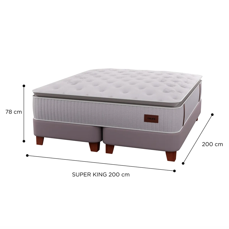 CAMA EUROPEA FLEX HERITAGE BOX SÚPER KING + RESPALDO TACHAS + VELADOR ROMA - 5