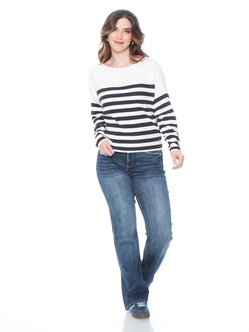 SWEATER MUJER WADOS MANGA LARGA A RAYAS - 1