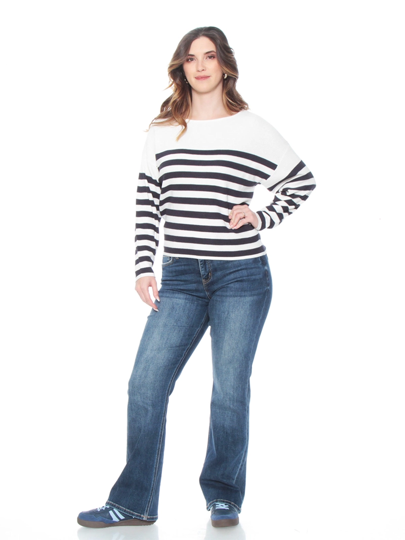 SWEATER MUJER WADOS MANGA LARGA A RAYAS - 2