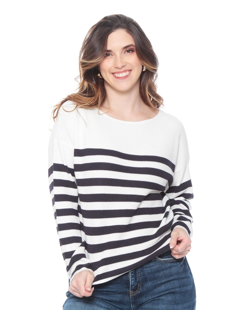 SWEATER MUJER WADOS MANGA LARGA A RAYAS - 4
