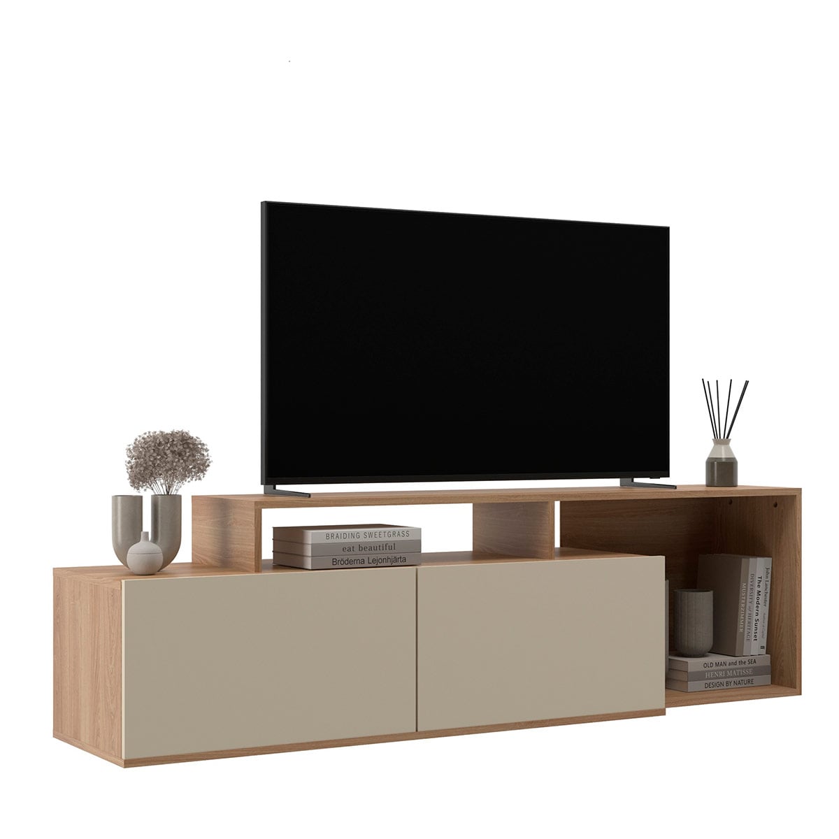 RACK DI PORETTI DESIGN OAK 2 PUERTAS NEGRO - 1