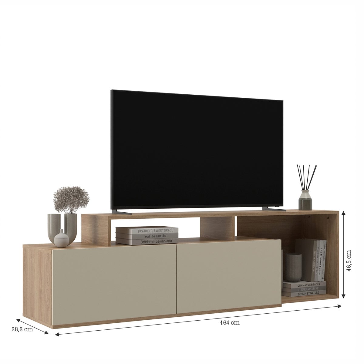 RACK DI PORETTI DESIGN OAK 2 PUERTAS NEGRO - 3