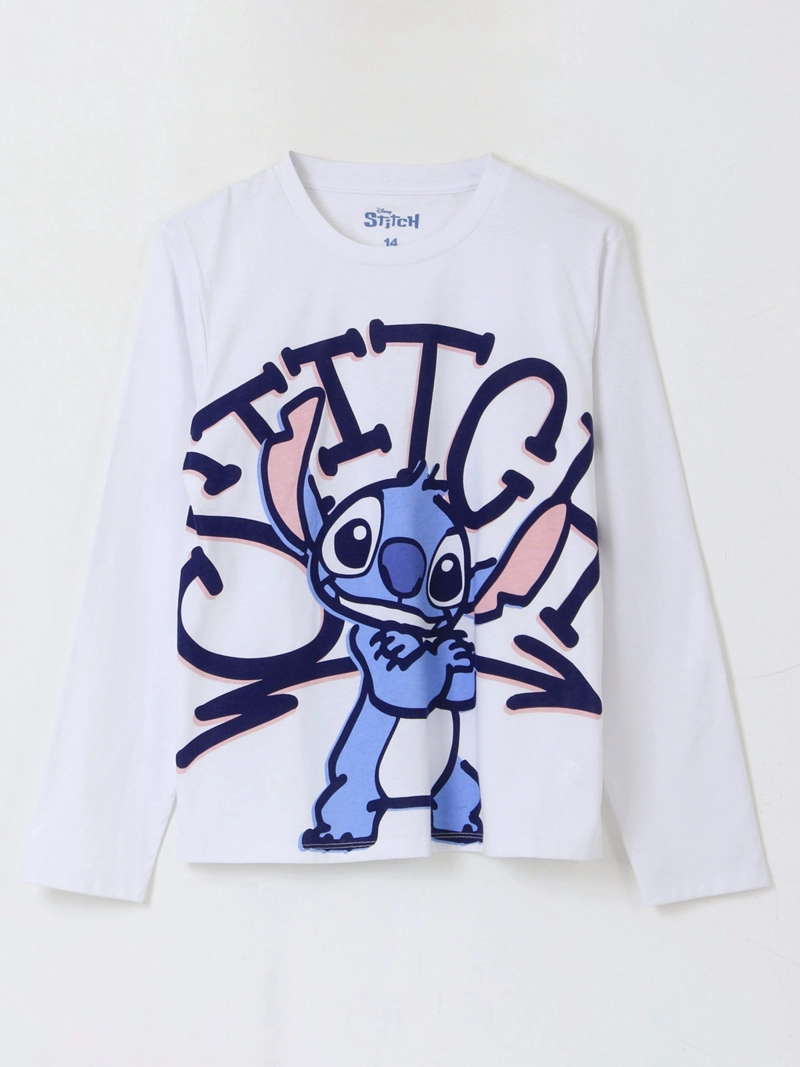 POLERA NIÑA DISNEY STITCH MANGA LARGA