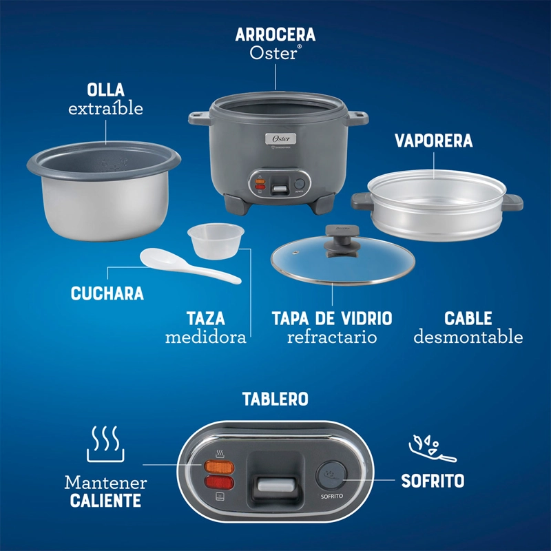 ARROCERA OSTER SOFRÍE COCINA VAPORIZA 1.8 LT CKSTRC10DFSKE-052 - 13