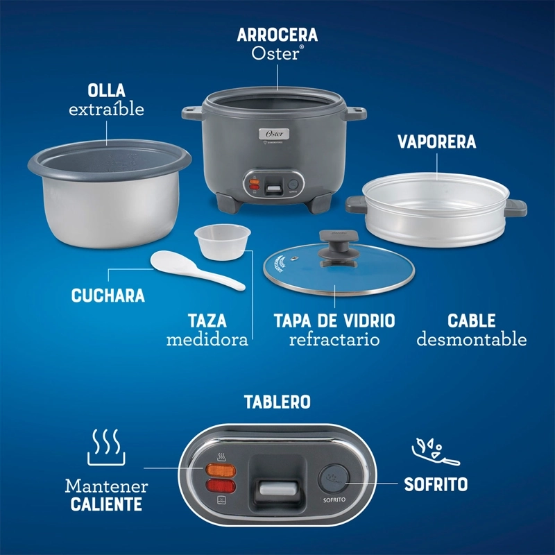 ARROCERA OSTER SOFRÍE COCINA VAPORIZA 2.2 LT CKSTRC12DFSKE-052 - 13