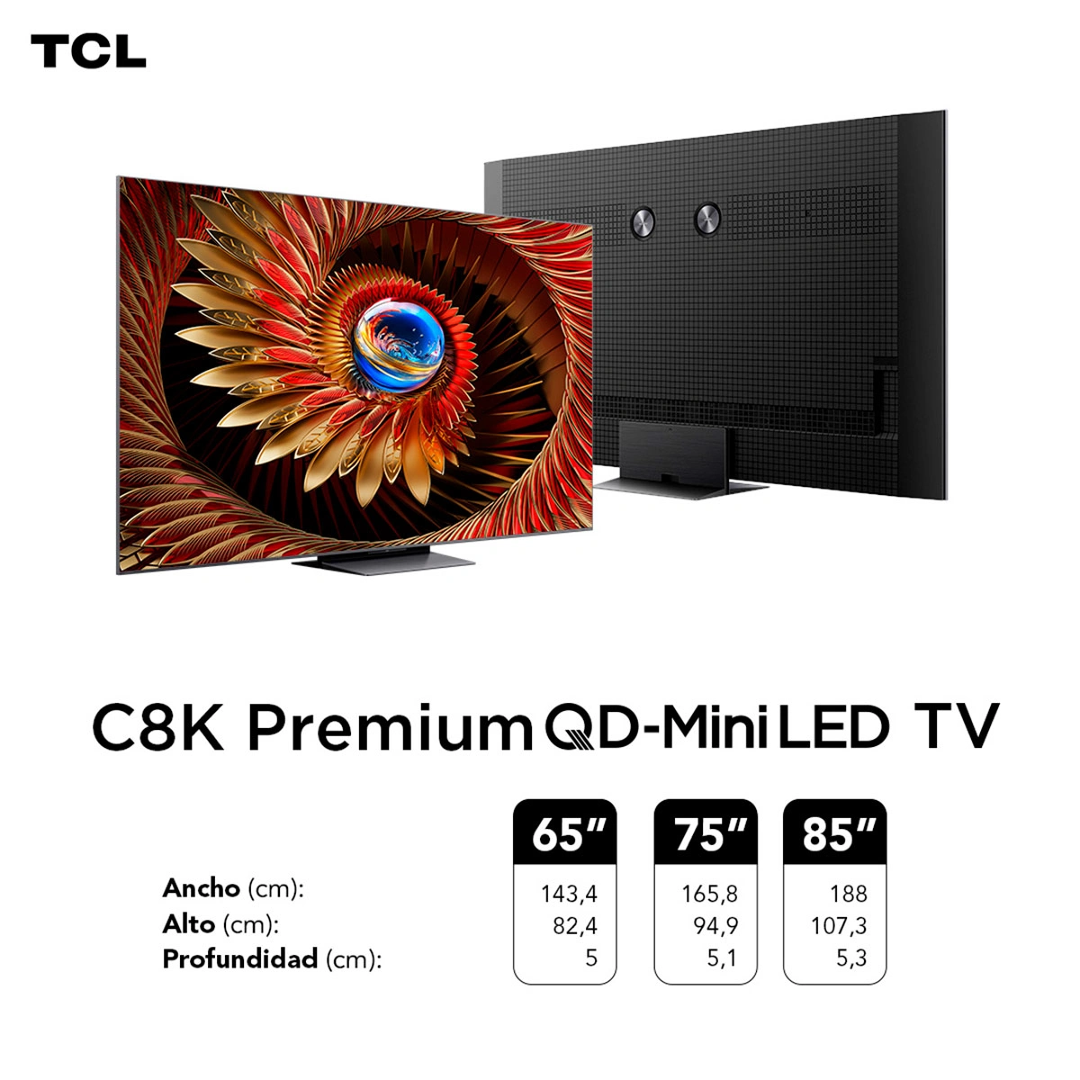 SMART TV TCL QLED MINI LED 4K UHD 65” 65C8K - 15