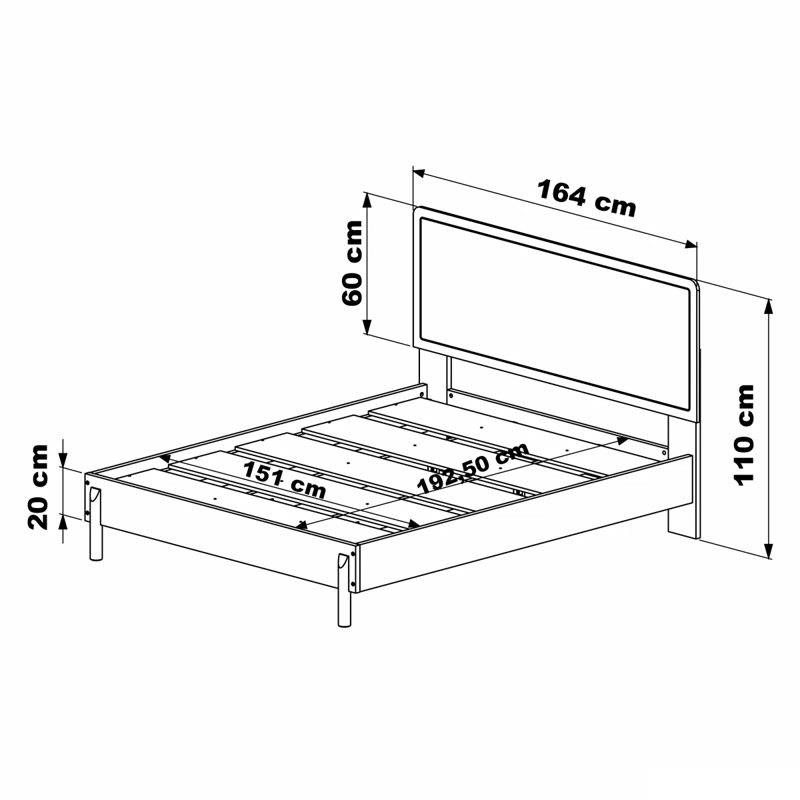 CAMA EUROPEA DECOCASA BALI 2 PLAZAS NEGRO - 3