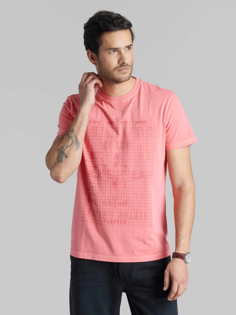 POLERA HOMBRE FEROUCH ALGODÓN MANGA CORTA