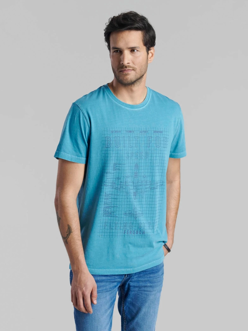 POLERA HOMBRE FEROUCH ALGODÓN MANGA CORTA - 1