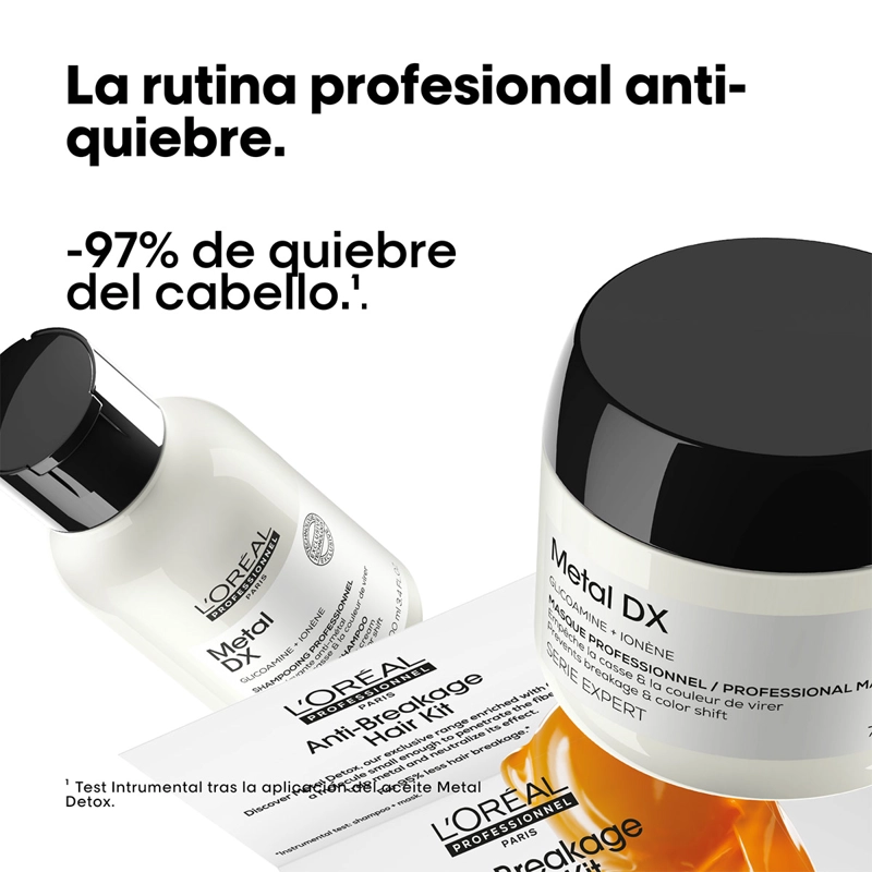 MINI SET SHAMPOO + MÁSCARA  L'ORÉAL PROFESSIONNEL METAL DETOX 100 + 75  ML - 2