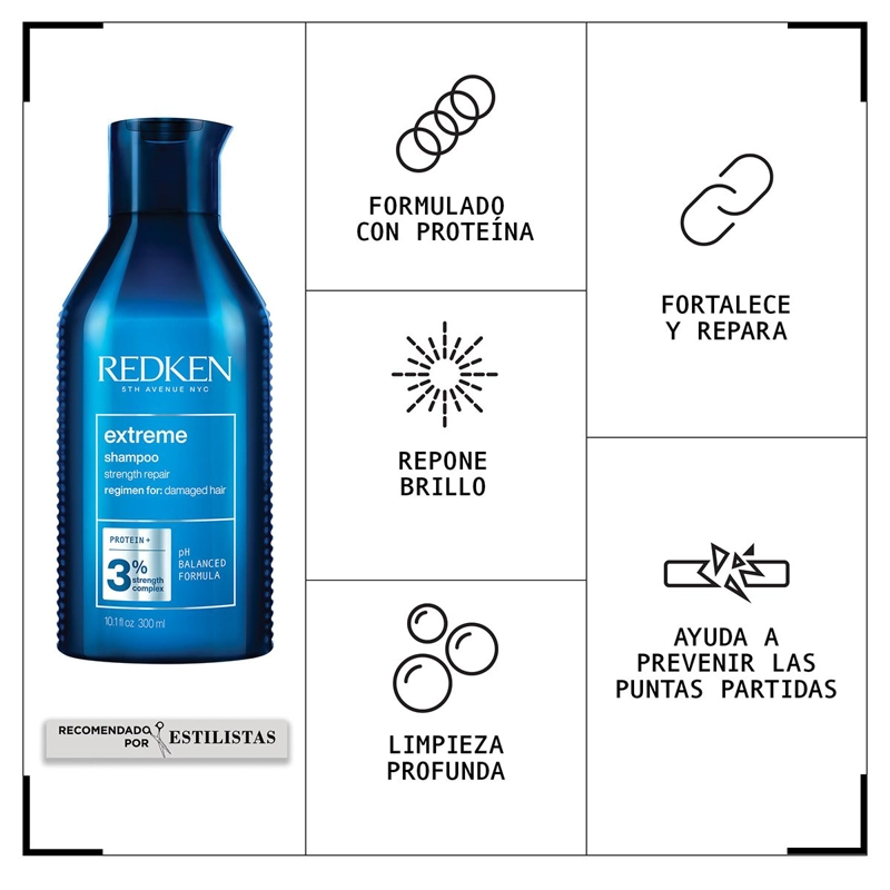 SET SHAMPOO + ACONDICIONADOR REDKEN EXTREME 300 ML - 2