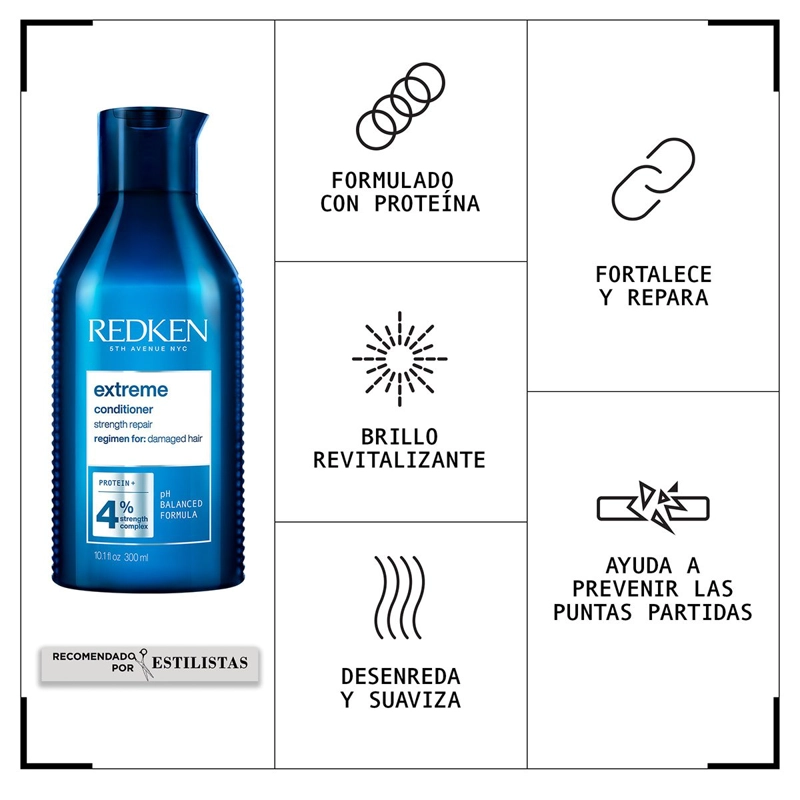 SET SHAMPOO + ACONDICIONADOR REDKEN EXTREME 300 ML - 3