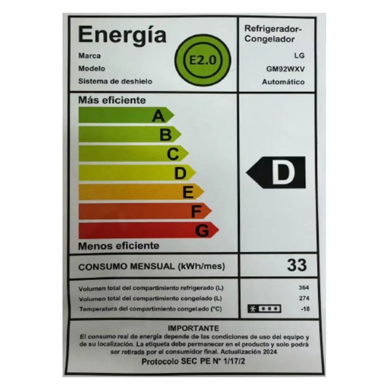 REFRIGERADOR FRENCH DOOR LG 638 LT NO FROST GM92WXV - 13