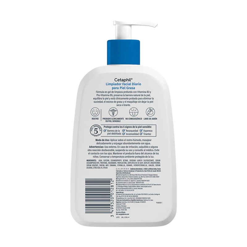 LOCIÓN LIMPIADORA PARA PIEL GRASA Y SENSIBLE CETAPHIL 236 ML  - 7