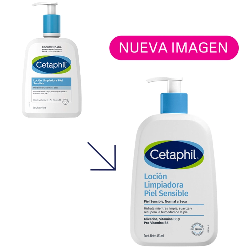 LOCIÓN LIMPIADORA PIEL SECA Y SENSIBLE CETAPHIL 473 ML - 6