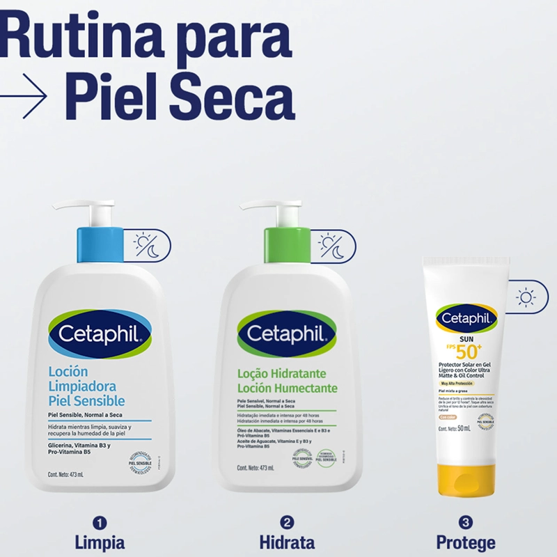 LOCIÓN LIMPIADORA PIEL SECA Y SENSIBLE CETAPHIL 473 ML - 8