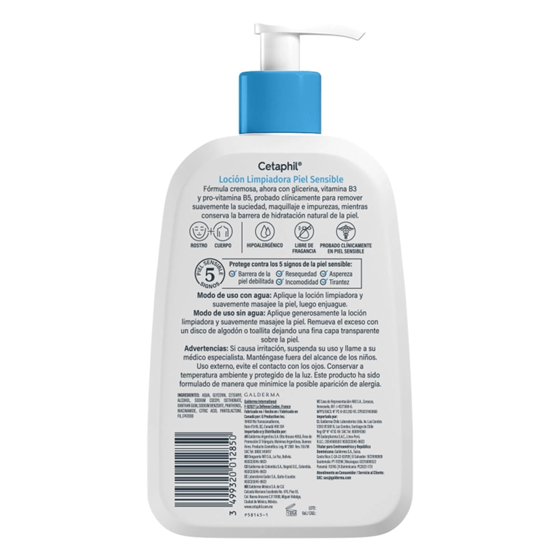 LOCIÓN LIMPIADORA PIEL SECA Y SENSIBLE CETAPHIL 473 ML - 9