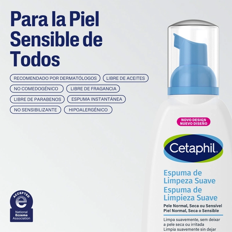 ESPUMA LIMPIADORA FACIAL PARA PIELES SENSIBLES CETAPHIL 236 ML - 5