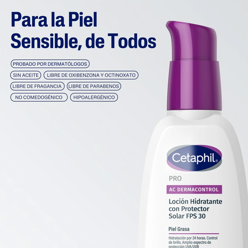 CREMA HIDRATANTE FACIAL PIEL GRASA PRO AC CETAPHIL FPS30 118 ML - 5
