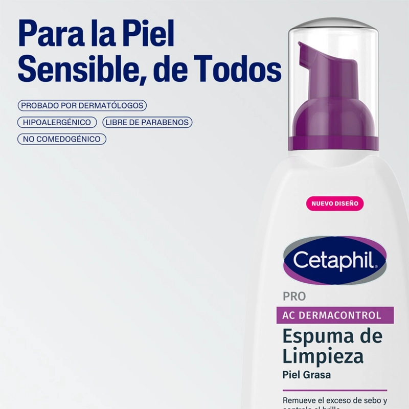 ESPUMA LIMPIADORA FACIAL PIEL GRASA PRO AC CETAPHIL 236 ML - 6