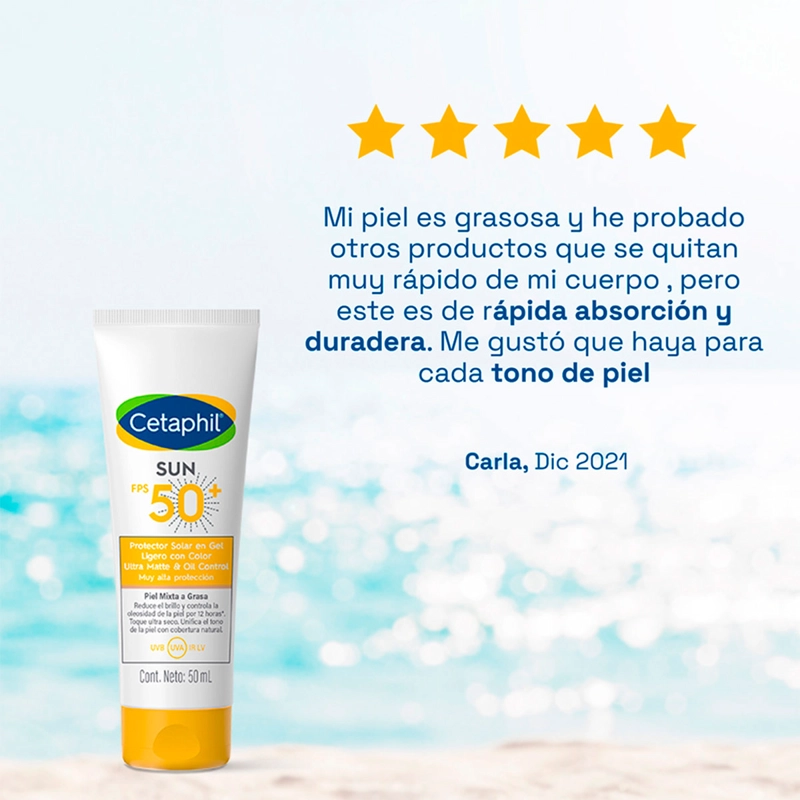 PROTECTOR SOLAR FACIAL CETAPHIL CON COLOR OIL CONTROL FPS50+ 50 ML - 3