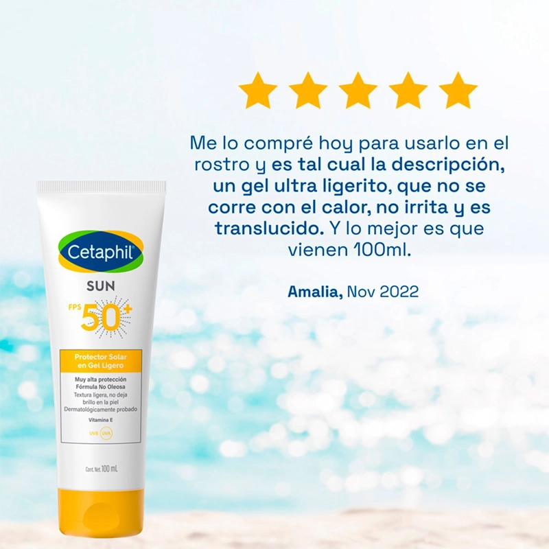 PROTECTOR SOLAR CETAPHIL GEL LIGERO FPS50+ SUN 100 ML - 4
