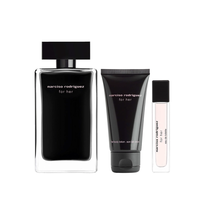 SET PERFUME NARCISO RODRIGUEZ  FOR HER MUJER EDT 100 ML + EDT 10ML + LOCIÓN COPORTAL 50 ML - 2